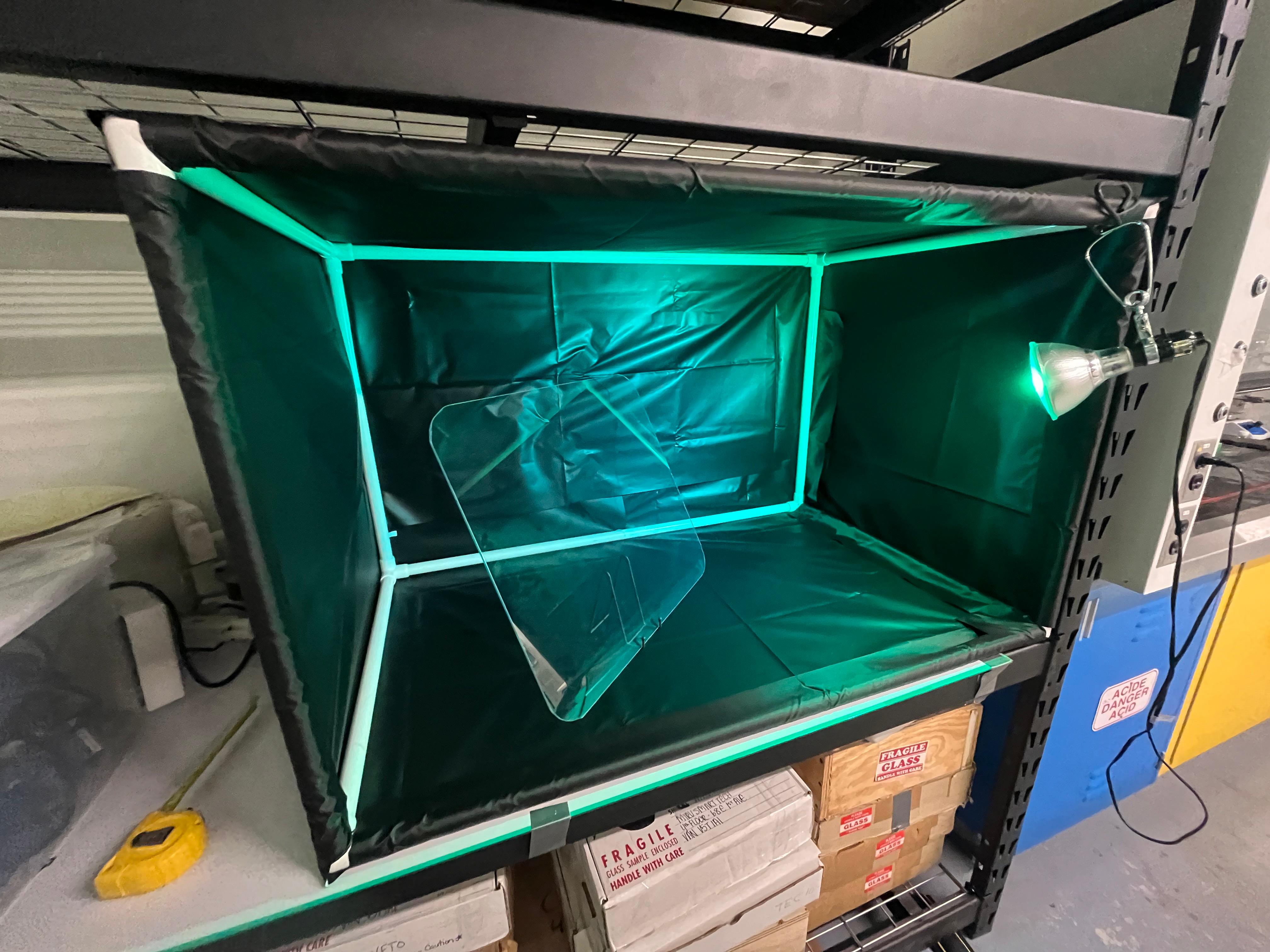 Green light booth interior view