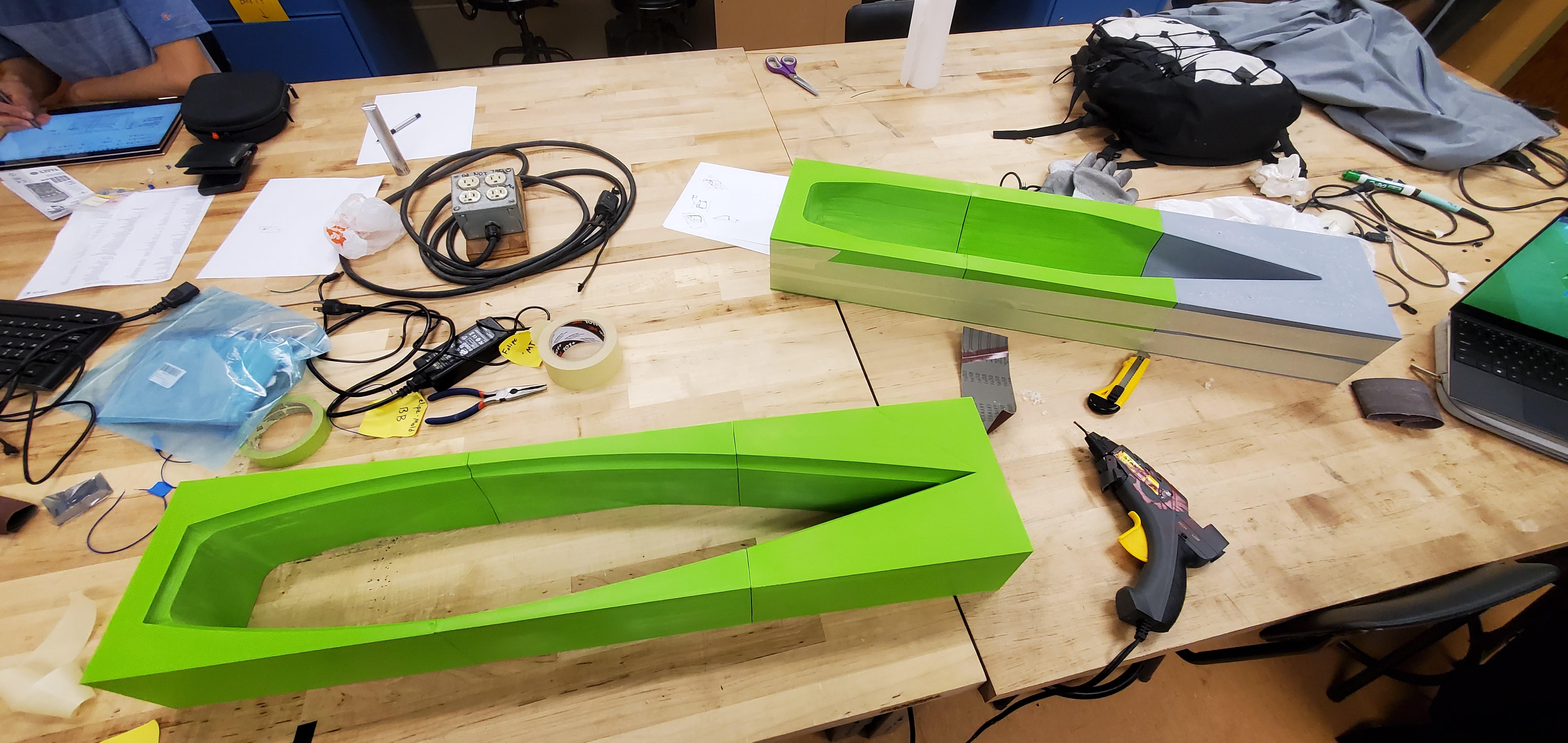 3D-printed negative mold for catamaran