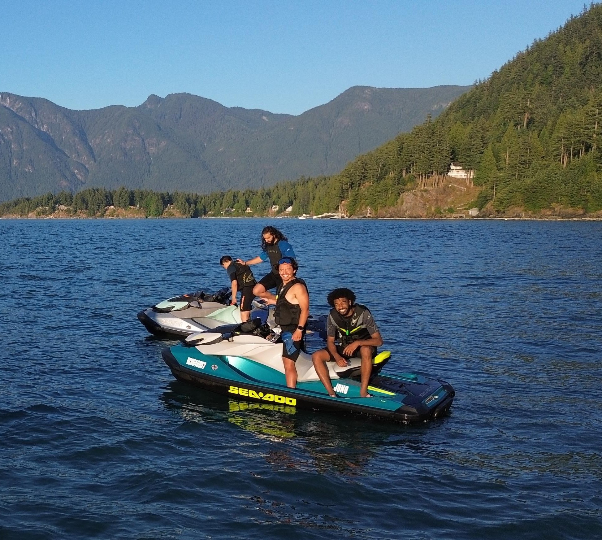 Guided jetski tour at sunset in Howe Sound